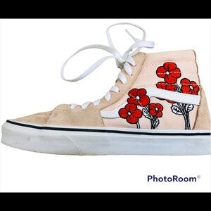 Vans Pink Disney X Sk8-HI Mickey & Minnie Suede Embroidered  Sz 7.5 Women